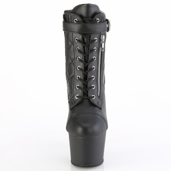 Platform Pocket High Heel Lace Up Ankle Boots - Picture 4 of 5